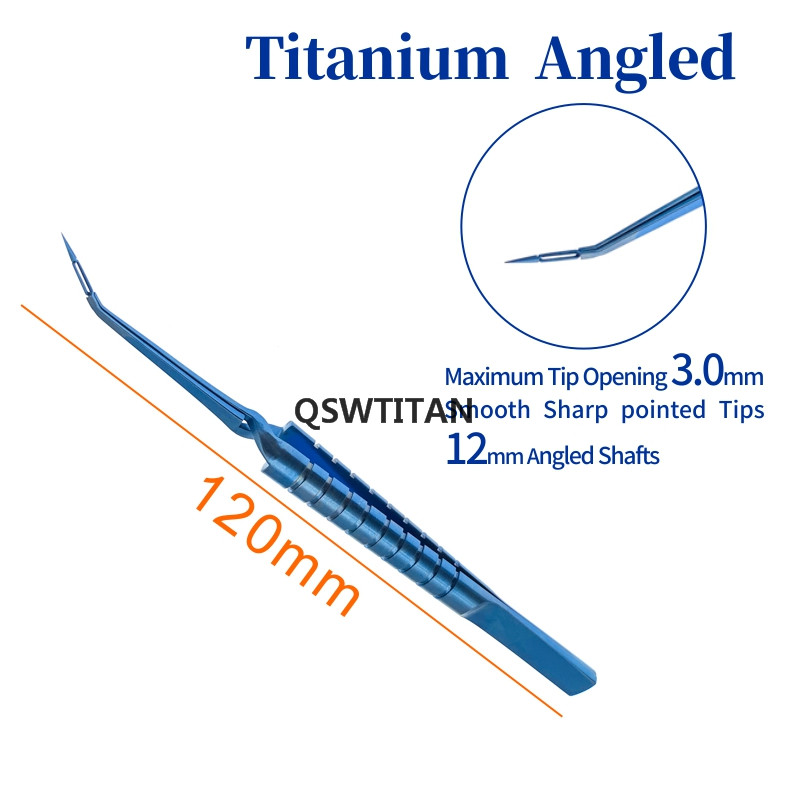 Titanium 115mm akahoshi prechopper pincett böjt huvud oftalmiskt instrument