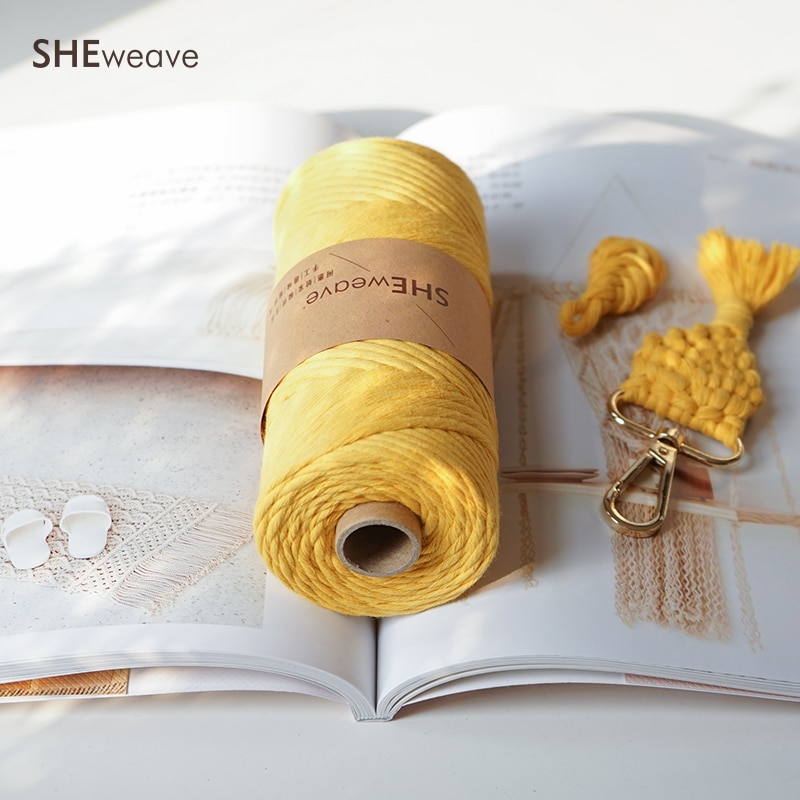 Enkele Streng Macrame Koord, Macrame Touw 3 Mm × 100 M (109yd) kleurrijke Katoenen Koord Voor Macrame Benodigdheden, Muur Opknoping