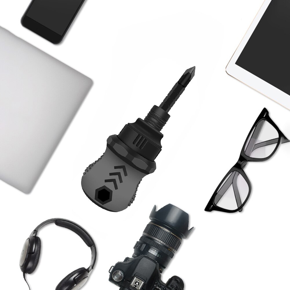 Small Manual Ratcheting Dual-Use Screwdriver Phillips Slotted 2 in 1 Mini Screwdriver Telescopic Double-Head Screwdriver