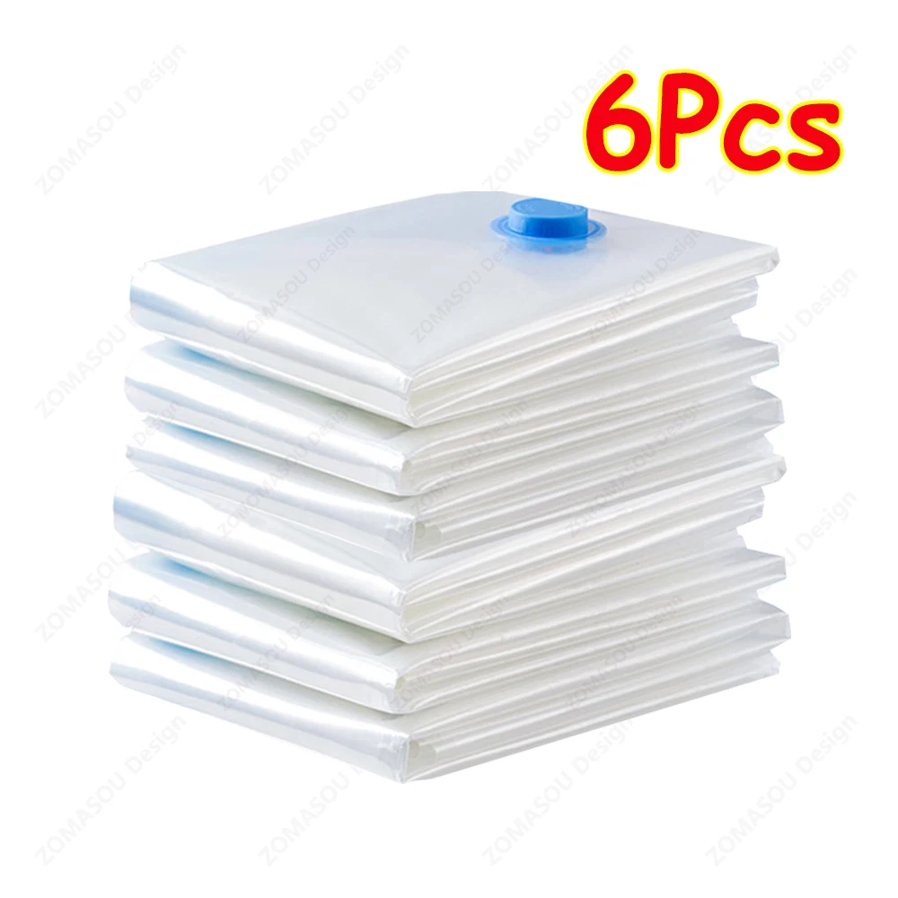 1-24Pcs Vacuum Storage Bags Vacuum Seal Bag Reusable Space Saving Bags Folding Compressed Organizer Bag For Clothes Bedding: L / Red