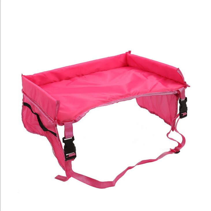 Baby bil bricka plattor bärbar vattentät målning äta bord skrivbord för barn bilbarnstol barn leksaker förvaring hållare: Rosa