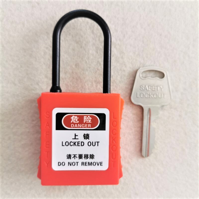 4mm steel padlock security padlock Plastic Shackle safety padlock ,Nylon non conductive safety padlock steel shackle padlock: plastic shackle