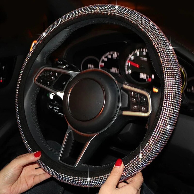 All Season Bling Steering Wheel Cover Protector Anti-slip Universal Size Fit 15inch /38cm Diameter
