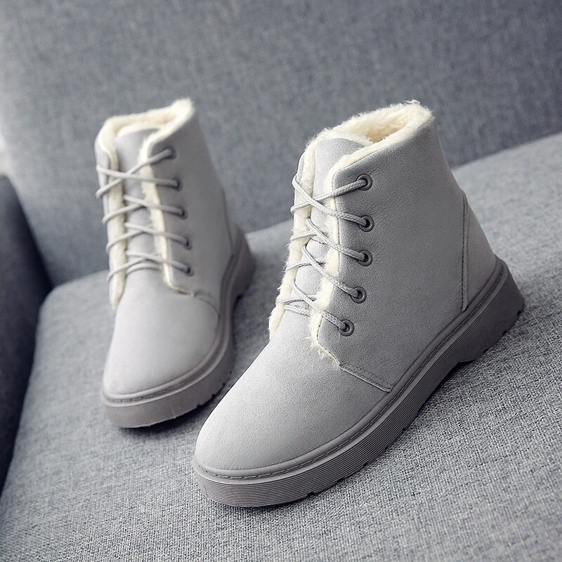 Vrouwen Laarzen Winter Schoenen Vrouw Snowboots Grote Pluche Binnenkant Botas Mujer Waterdichte Australische Laarzen Vrouwelijke Booties: grey / 36