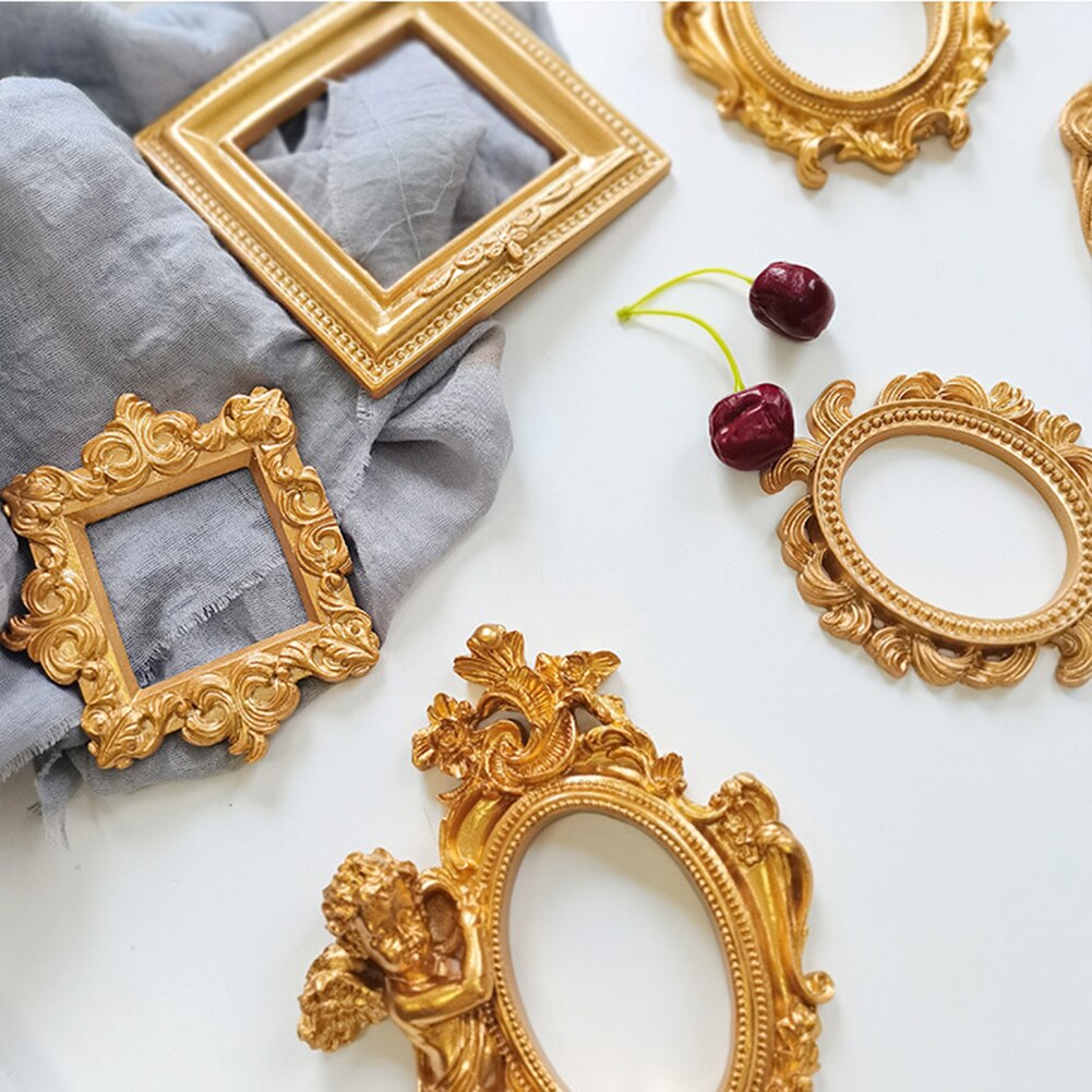 Photography Backdrops Golden Vintage Photo Frame F... – Grandado