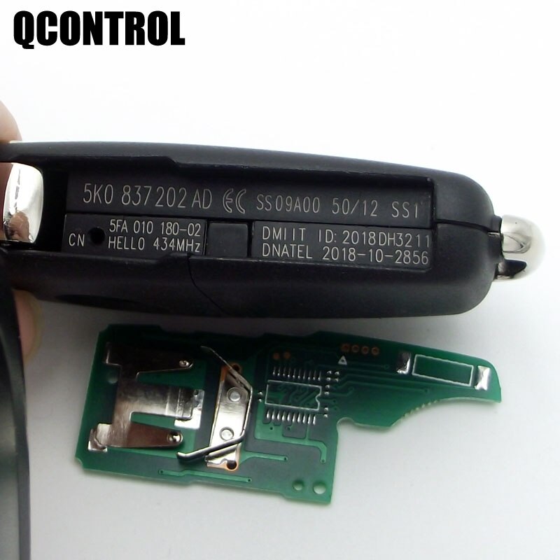 QCONTROL 4 BTCar Remote Key 433MHz VW Volkswagan Caravelle Sharan Multivan MPV T5 Control ID48 chip