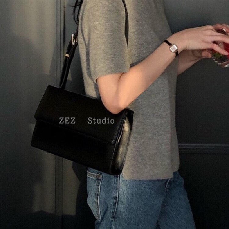 Bolsas de mensajero de hombro con solapa para mujer, bolso de piel sintética Vintage, sencillo, cruzado