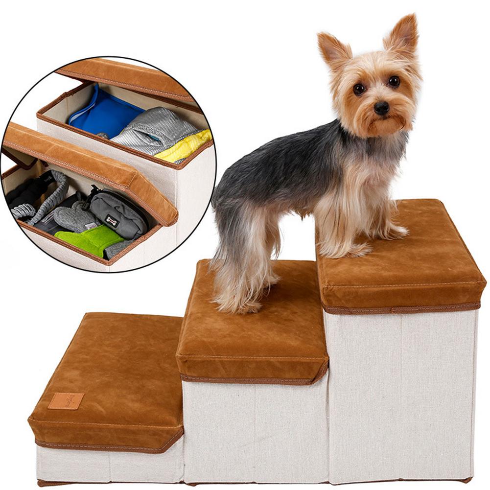 Hond Trappen Huisdier 3 Stappen Trap Voor Kleine Hond Kat Hond Huis Huisdier Oprit Ladder Anti-Slip Verwijderbare Honden bed Trappen Casa De Perro