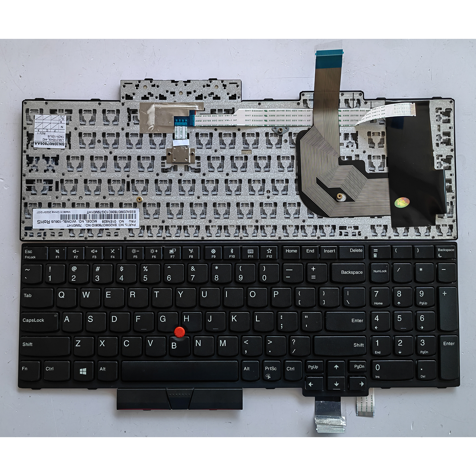 Laptop Replacement US Layout Keyboard for Lenovo ThinkPad T570 T580 P51s P52s: silver