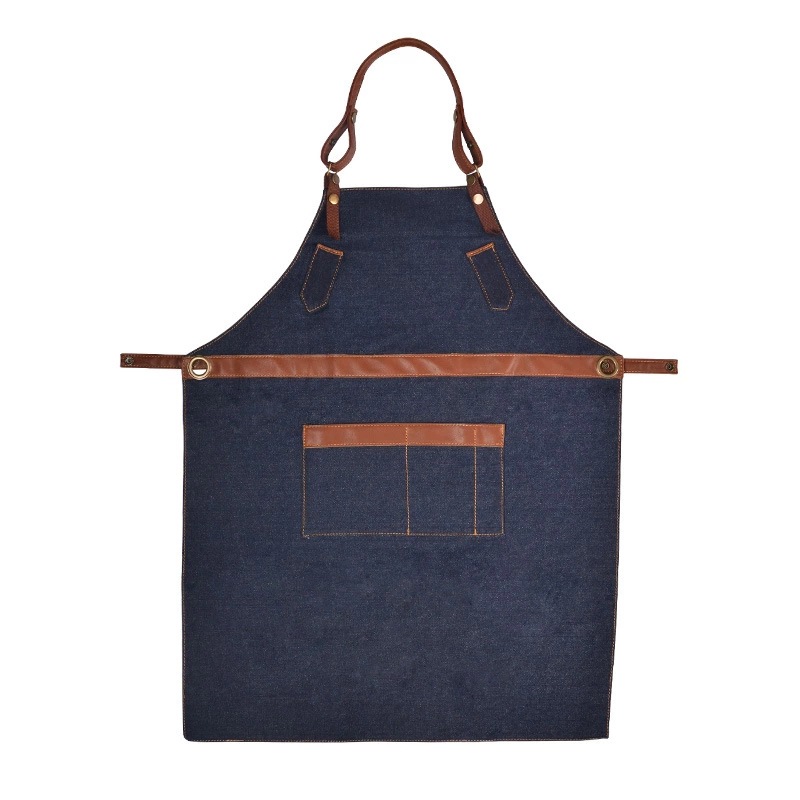 Delantal para barista, delantal vaquero para busto masculino, coreana, delantal para cafetería,: D