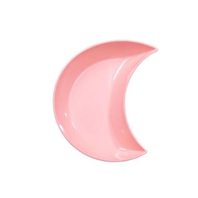 5 Pcs Kitchen Dinner Plates Crescent Shaped White Set Plate Dishes Stackable Food Snack Dinner Dish European Style Platters: A