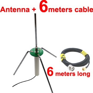Quarter wave ground plane comet GP antenna telescopic antenna for receiver& FM radio broadcast transmitter antenna FM68-350Mhz: ANT with 6M cable