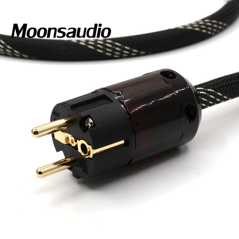 Moonsaudio Hi-end 4N OFC Pure copper EU version audio hifi power cable with P-079E/C-079 connector plug
