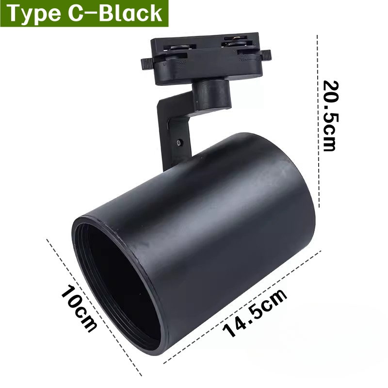 Par30 led e27 base de suporte de luz de pista 2 fios ferroviário lâmpadas de teto titular loja de roupas sala de estar soquete de holofote substituível: Verde claro