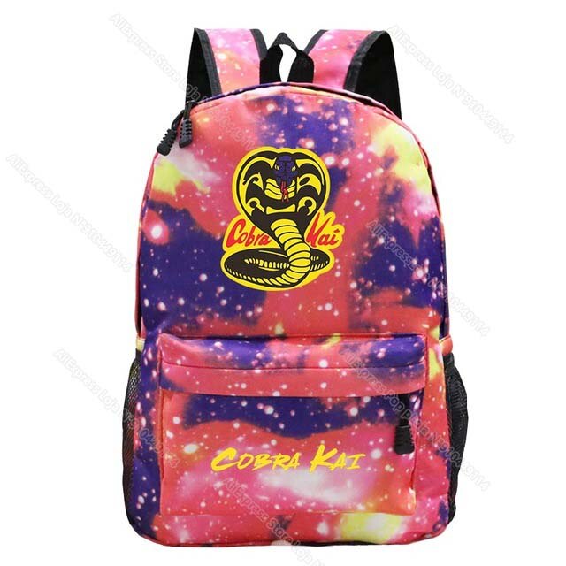 Mochila escolar de nailon con de Cobra Kai para niños y niñas, morral escolar con de Cobra Kai: 12