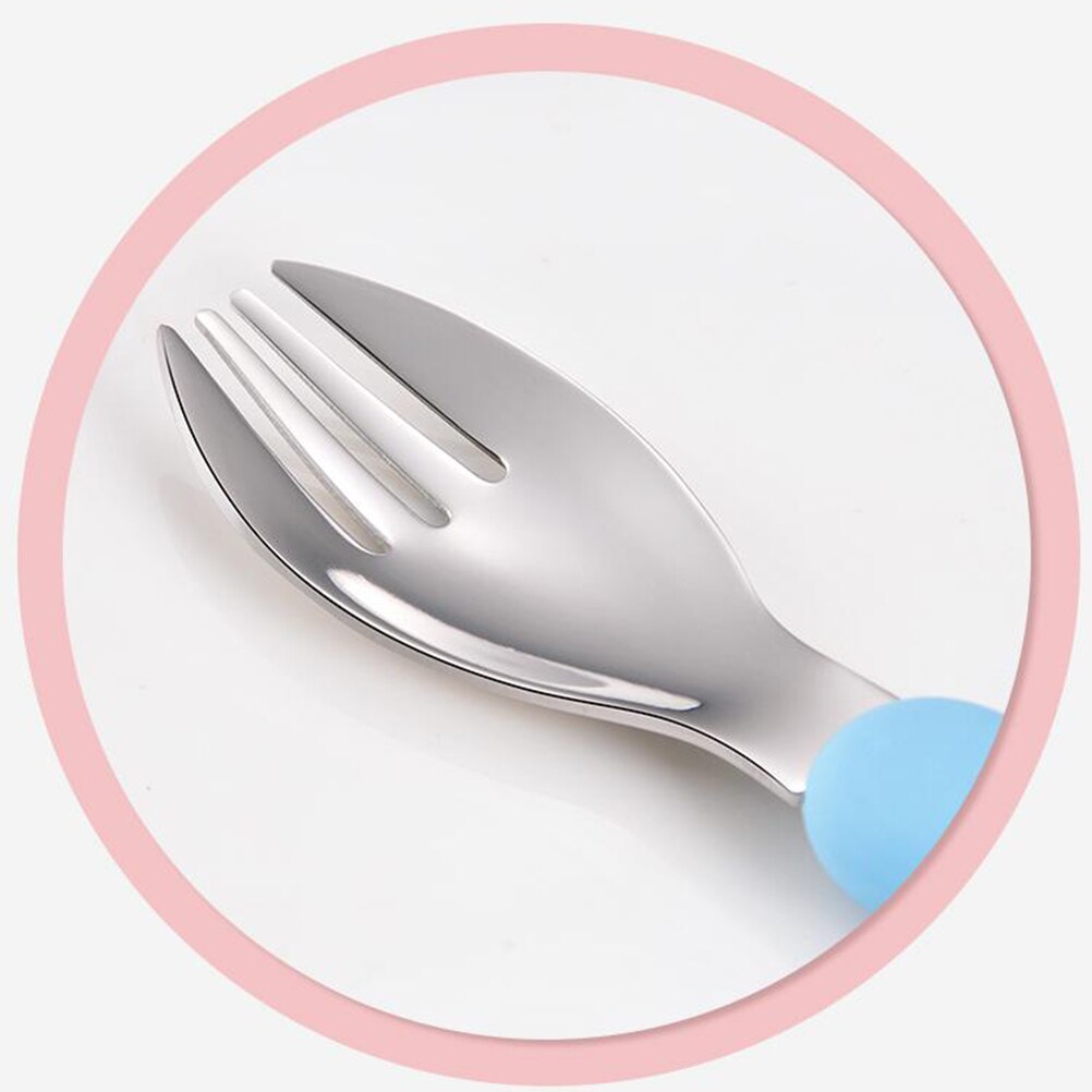 Utensilios para niños, cuchara de postre para niños y bebés, tenedor cuchara de alimentación, vajilla para niños pequeños, cubiertos, utensilios para bebés, vajilla
