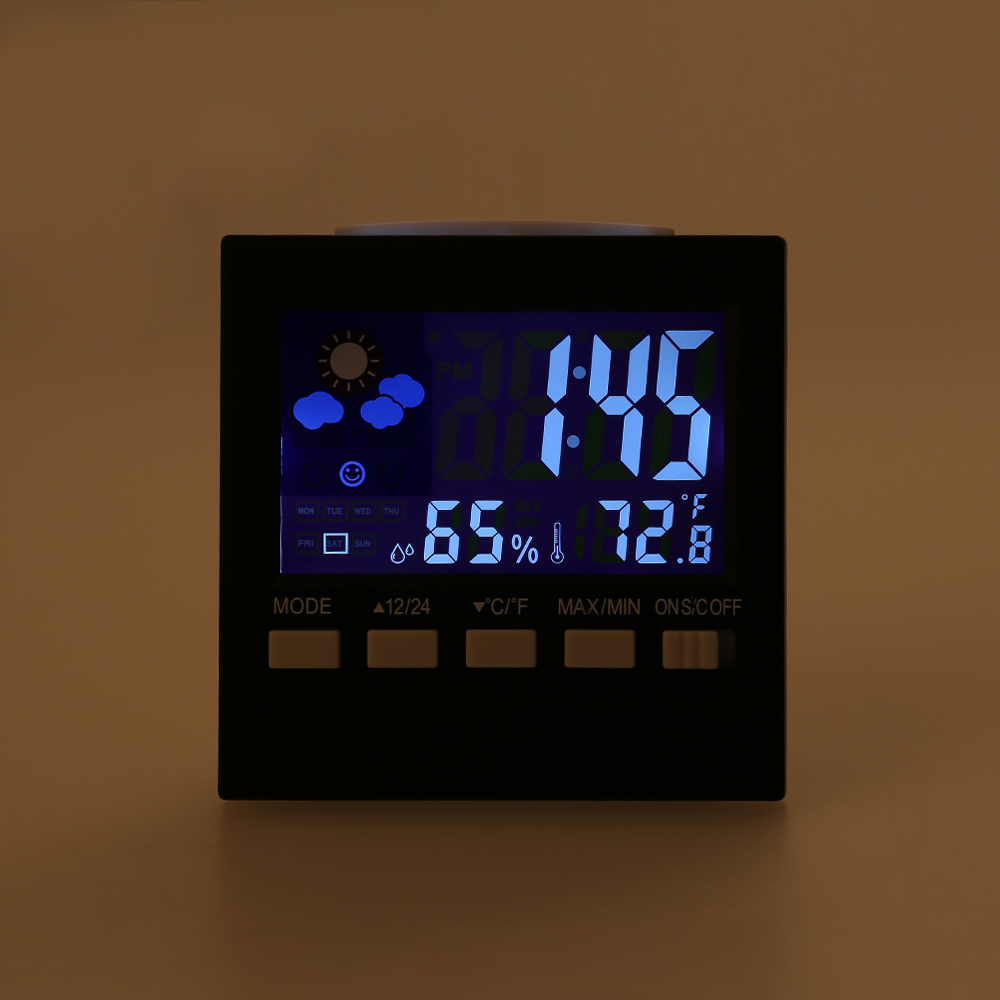 Voice Control LCD Screen Thermometer Clocks indoor Humidity Monitor Electronic Digital Display Temperature Alarm Clock Calendar