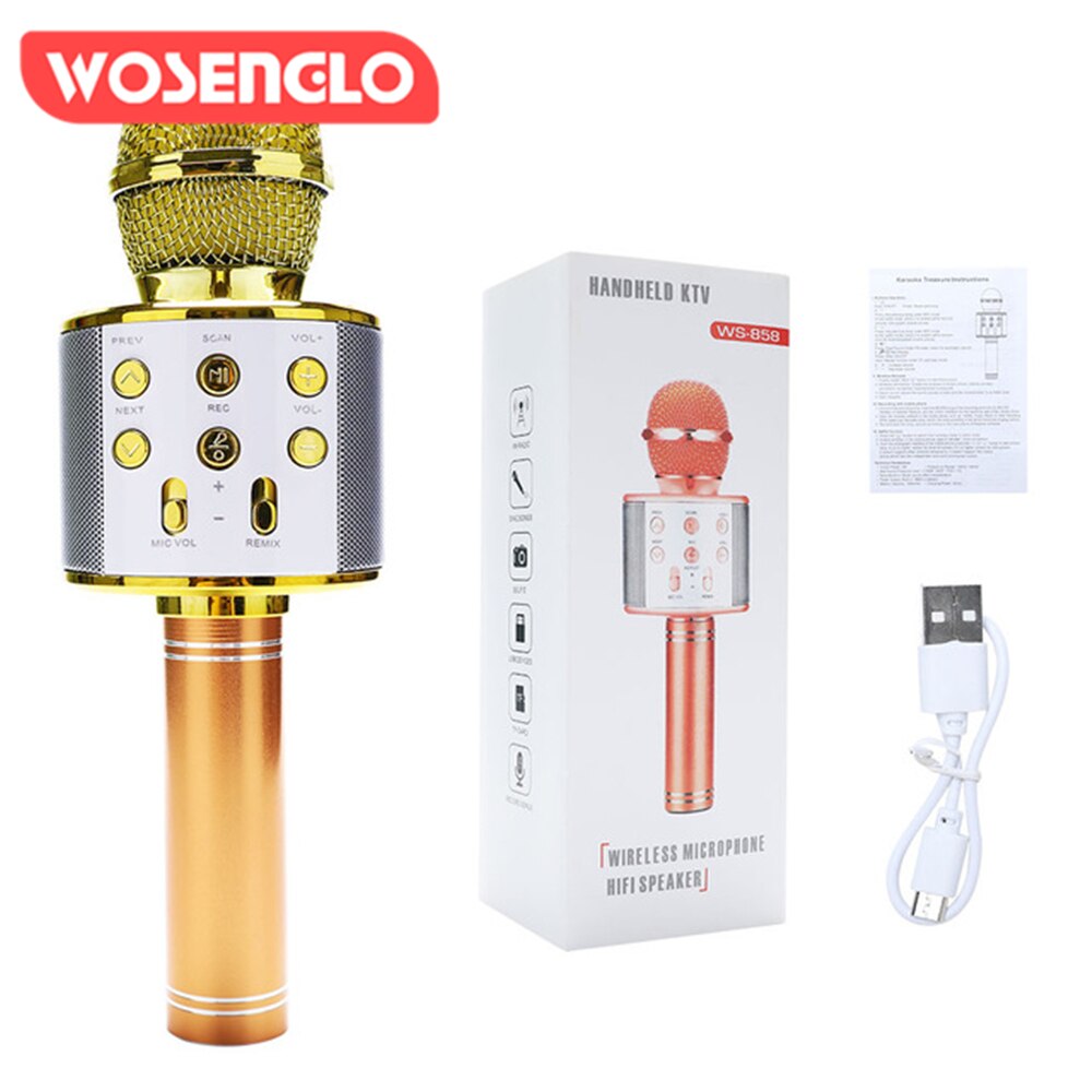 WS858 Bluetooth Handheld Karaoke Speaker Player Machine for Kids Adults Home KTV Party for Android/Iphone/Ipad/Pc Girl Boy: E