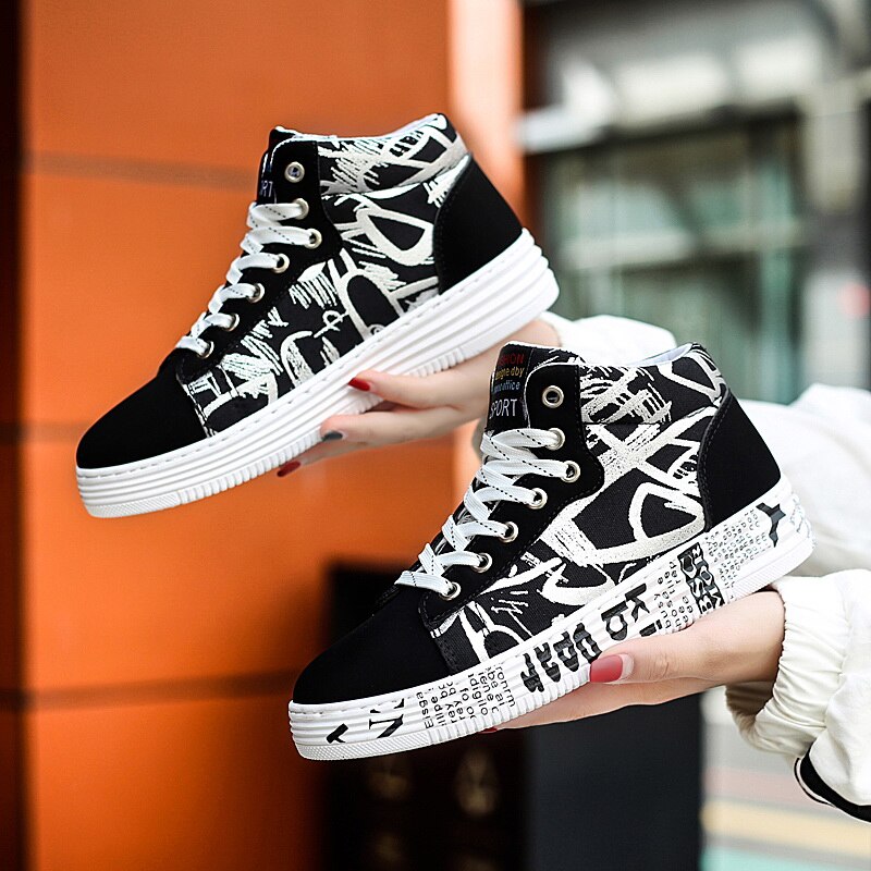 Printemps automne hommes femmes baskets chaussures décontractées Couples bottes chaussures en toile haut de gamme Hip Hop rue Camouflage bottes