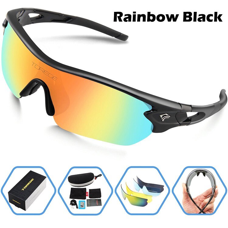 polarisierte Sport Sonnenbrille Mit 5 Austauschbaren Objektiv für Männer Frauen Radfahren Laufen Fahren Angeln Golf Baseball Gläser