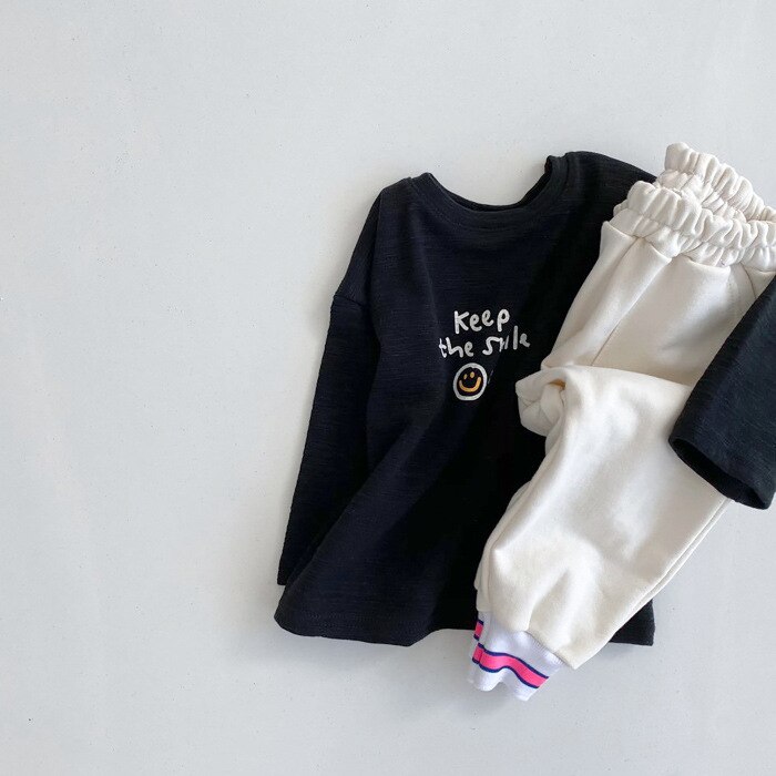 2022 neue Baby T-Shirt Jungen Mädchen Langarm Frühling Sommer Halten Lächeln Druck lässig Spitzen Kleinkind Neugeborenen T-Hemden Outfits