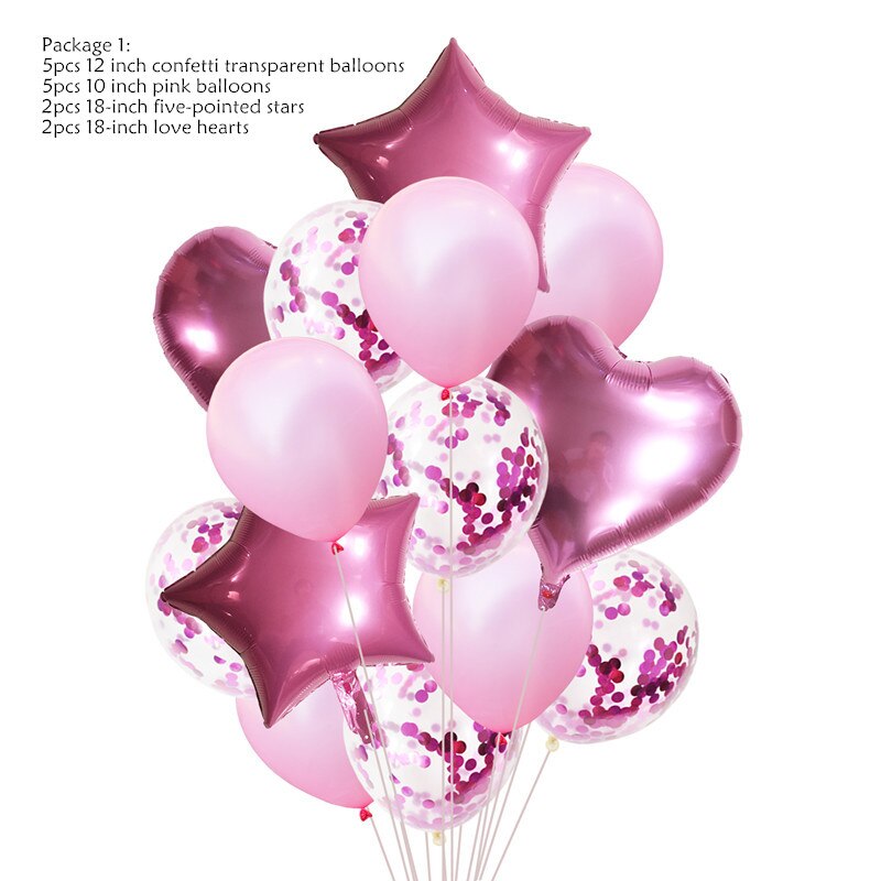 Rose Gold Balloons Wedding Decor Event Party Heart Balloons Foil Happy Birthday Balloons Air Balloon Birthday Party DIY Decor