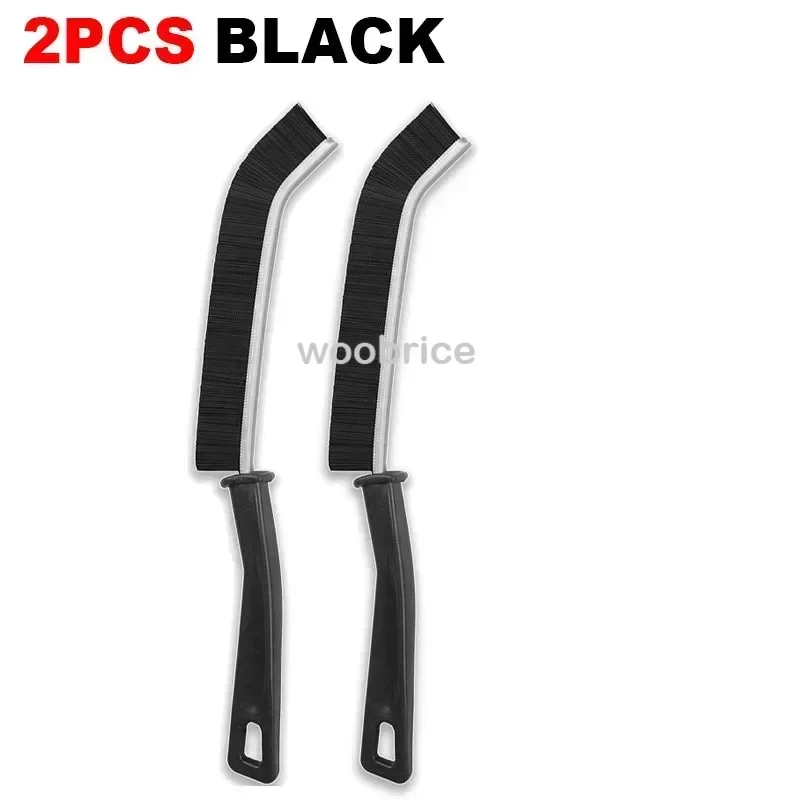 Household Cleaning Brush Bathroom Scrubber Radiator Crevice Cleaning Brush Multifunctional Thin Brushes Long Handle Ergonomic: black