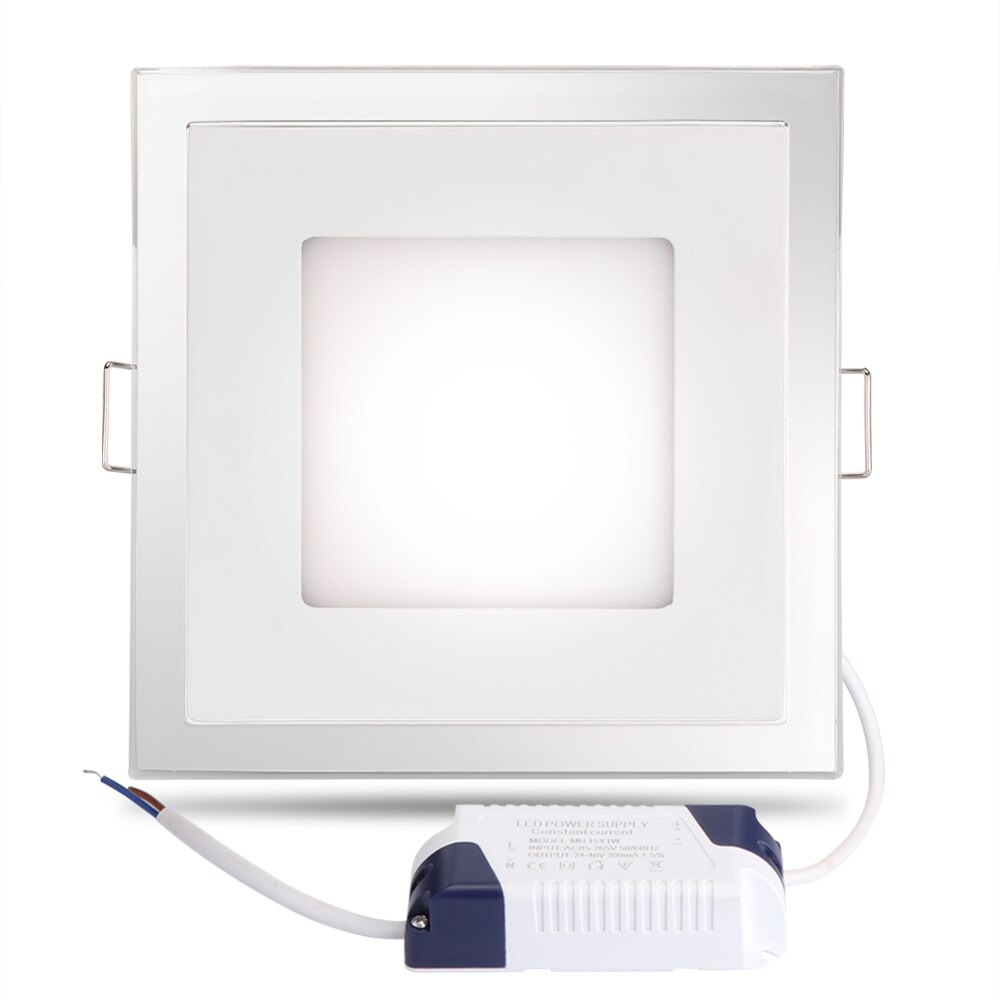 15w led-paneelverlichting inbouw vierkante vorm tweekleurige blauwe en witte lamp downlight  ac 100-245v