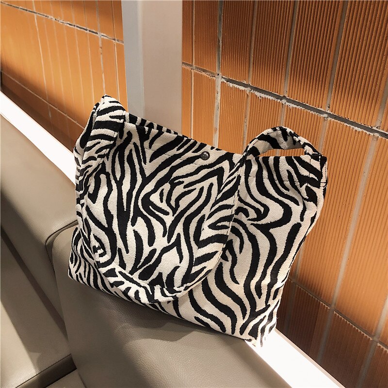 Zebra Muster Tasche Kleine Schulter Taschen für Frauen Branded Schulter Handtaschen Weibliche Hand Tasche Vintage Leinwand Trend Taschen: Zebra Underarm bag
