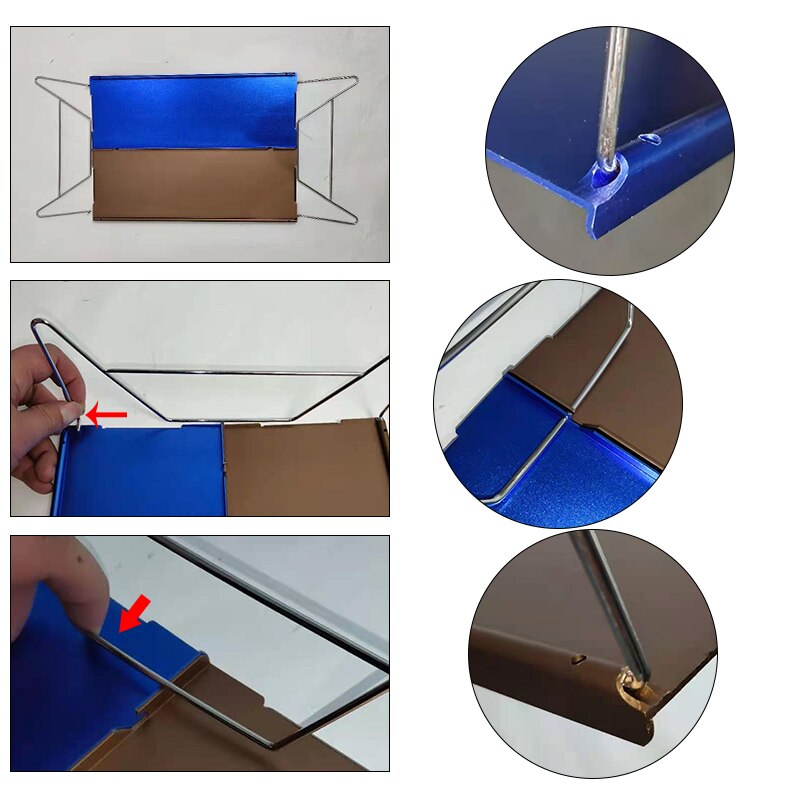 2PCS Mini Table Durable and Strong Easy to Carry Camping and Travel Table Aluminum