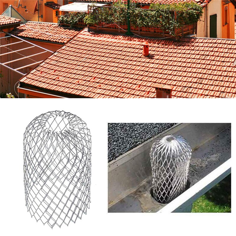 Roof Gutter Guard Filters 3 Inch Expand Aluminum Filter Strainer Stops Blockage Leaf Drains Debris Drain Net Cover