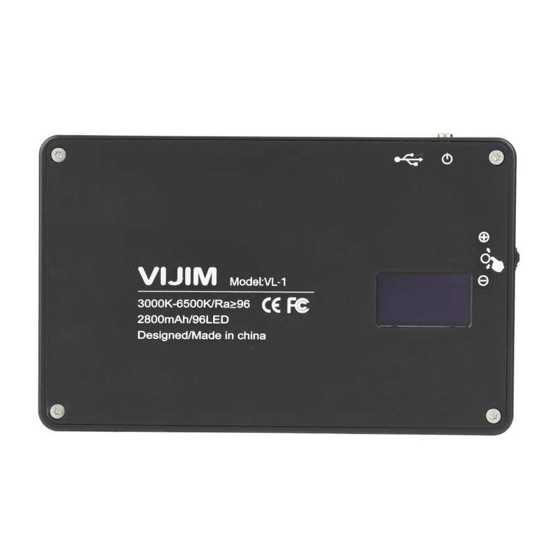 VIJIM Mini Portable LED Video Light 3000-6500K Dimmable Vlog Fill Lamp On-camera Photography Studio Light with OLED Display