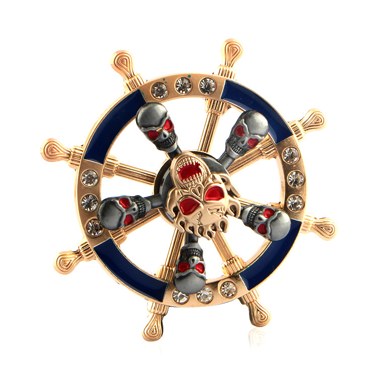 Double Bearing Hand Spinner Pirate Sailor Ship Wheel Rudder Fingertip Gyro Fidget Spinner Desk EDC Toy: 2