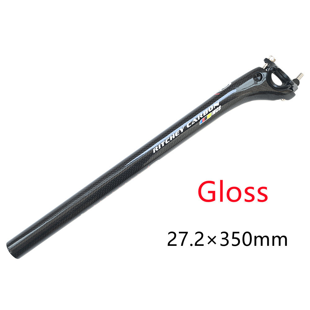 Tija de sillín de carbono 27,2/30,8/31,6mm mate/brillo 3k fibra de carbono MTB/bicicletas de carretera tija de sillín de fibra de carbono tubo de asiento ligero 350/400mm: Verde