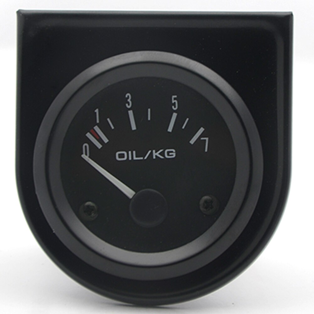 2 " 52mm sort vandtemp / olietemp / oliepresse psi / oliepresse kg / volt / amperemeter / brændstofniveaumåler bilmåler med holder til holder til holder: Oliepresse kg