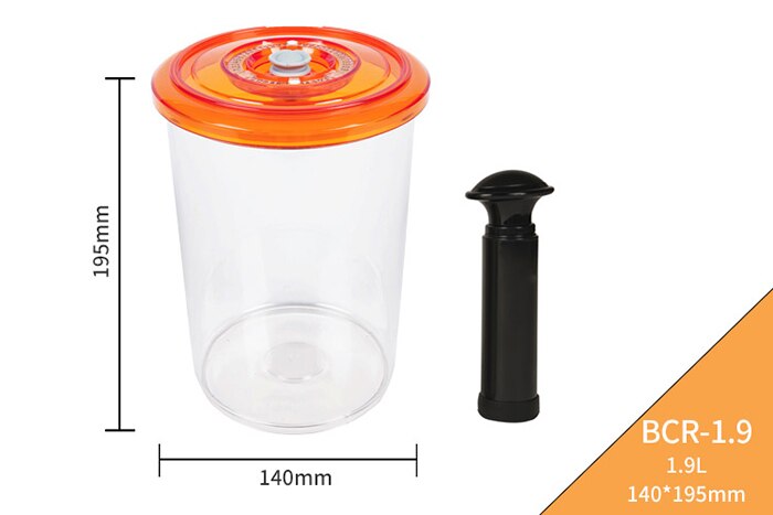 LAIMENG Vacuum Container Plastic Food Storage Container With Lid Damp Proof Large Capacity Kitchen Box for Vacuum Sealer S250: BCR-1.9