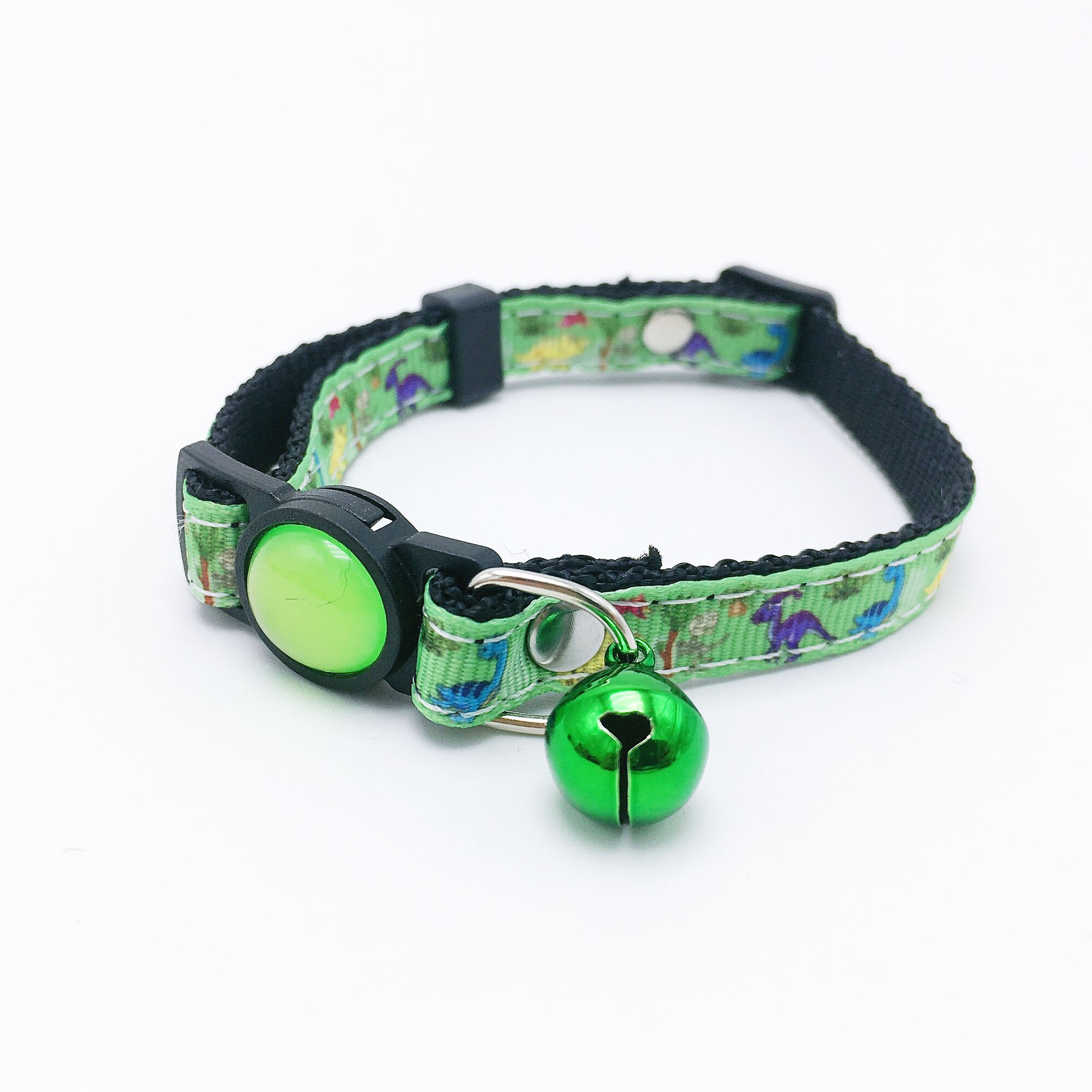 Bonzerpet – collier réglable en forme de cloche pour chat, rose, 1.0cm, en PU, adapté aux petits chiens et chiots: Green