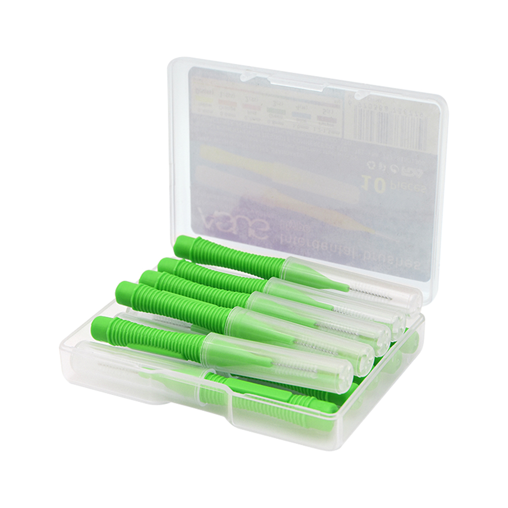 1 Set of 10pcs Interdental Brushes Between Teeth Floss Pick Care Brushes (Yellow): Green