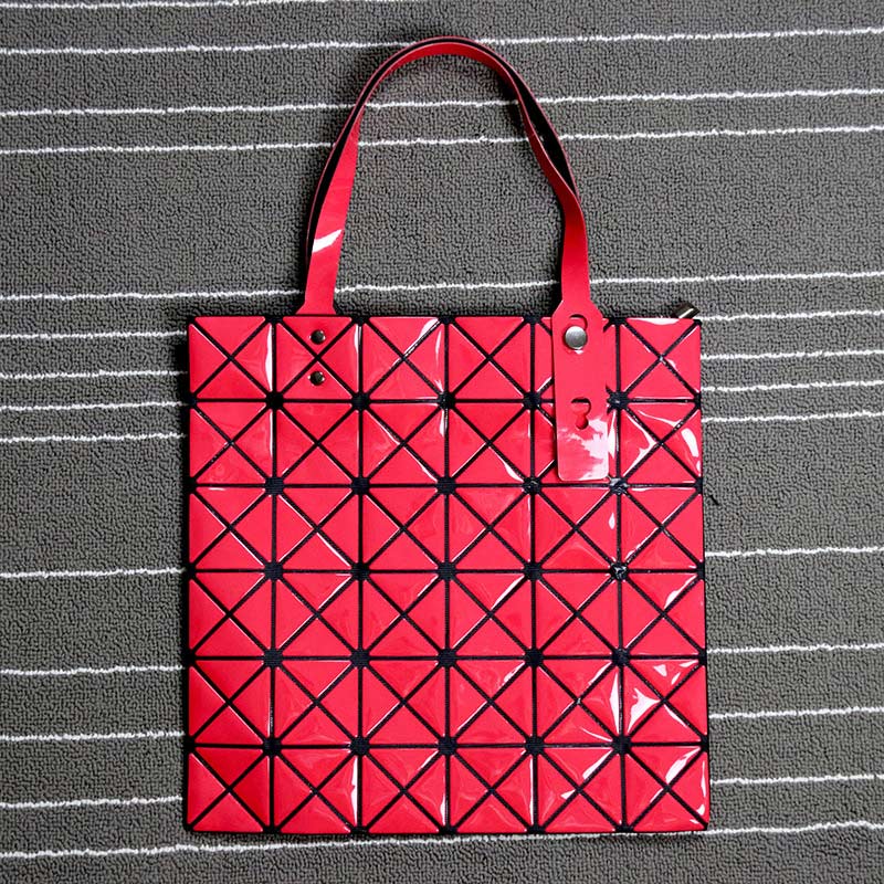 Bags Women Folding Totes Crossbody Bag Ladies Handbags Female Luminous Geometric Pattern Shoulder Messenger Purses: Red