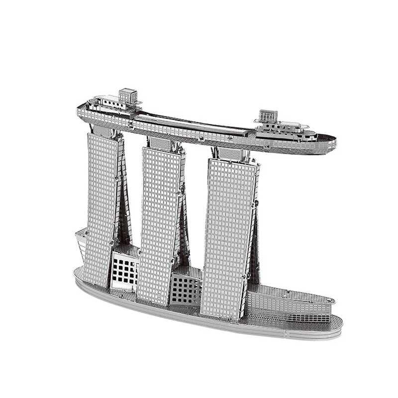 Architecture 3D Metal Puzzles World Famous Building Cathedral Tower Garden Bridge Jigsaw Construction Handmade Manual Toys