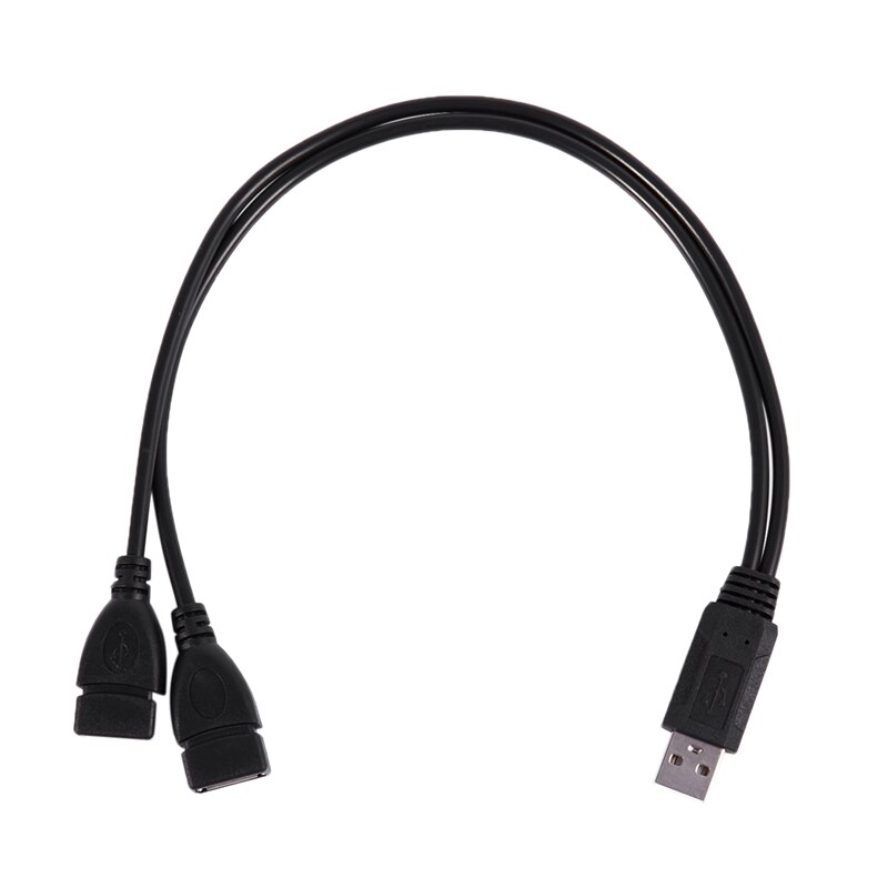 USB 2.0 A Male To 2 Dual USB Female Jack Y Splitter Hub Power Cord Adapter Cable: Default Title