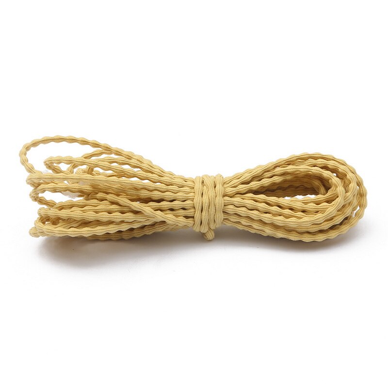 Banda de goma elástica multicolor de 3mm de 5 metros, línea de goma elástica, accesorios de costura para joyería DIY, banda de goma muy elástica gruesa: Turmeric