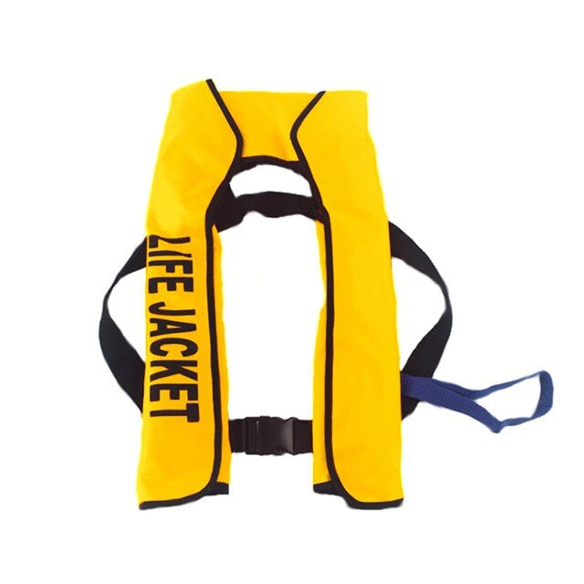 Inflatable Life Jacket Adult Swiming Fishing Life Vest Swimwear Water Sports Swimming Survival Jacket Manual type: Yellow