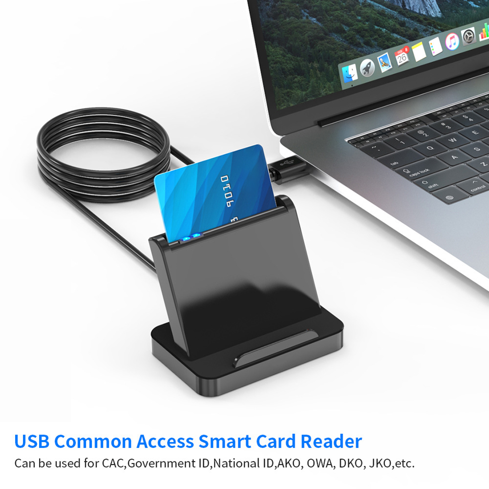 SCR816 USB CAC ID Smart Card Reader with Phone Holder Flash Drive Smart Memory Card Reader for Windows Max OS Linux