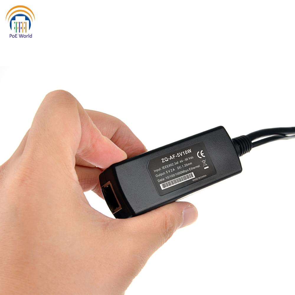 Gigabit 802.3af POE splitter for non-poe device Passive 5 Volt PoE separator works with Foscam Dropcam any 5v device