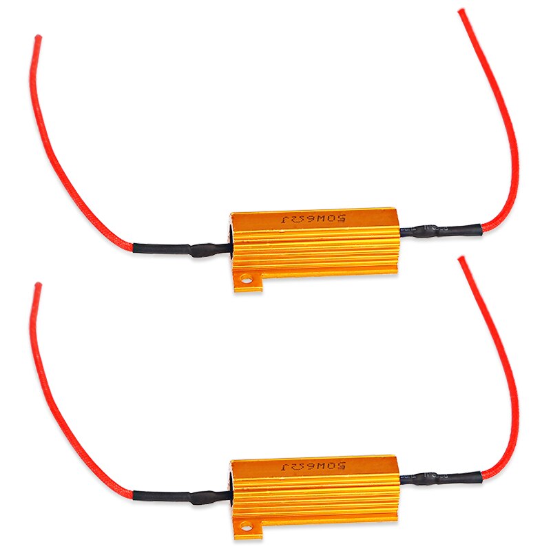 2x 12V Universal 50W 6 ohm Load Resistor LED Car Light Resistance Canbus Error Free Cancel Decoder Turn Signal Blinker Weerstand