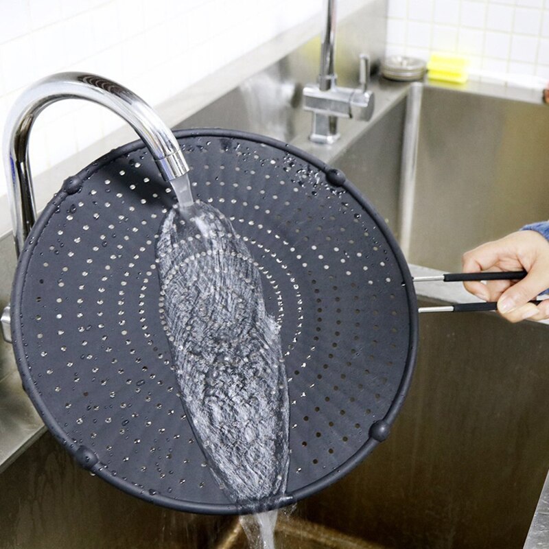 Silikone stænkskærm med håndtag nonstick olie fedt pandelåg skridsikre stegemåtter til stegepande i køkkenet