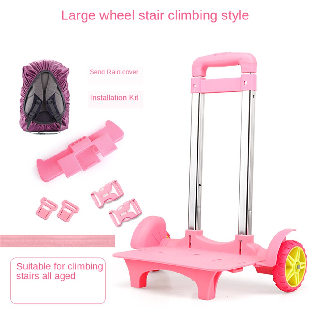 B-LIFE Folding School Bag Trolley Dolly Cart Student Backpack with Rolling Wheels Portable Luggage Cart Perfect for Childen: P2