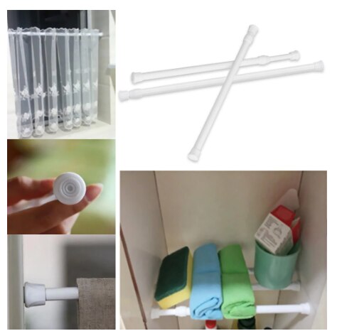 Multi-size Telescopic Pole Spring Loaded Extendable Sticks Voile Tension Curtain Rail Pole Net Rods Curtain Telescopic Pole