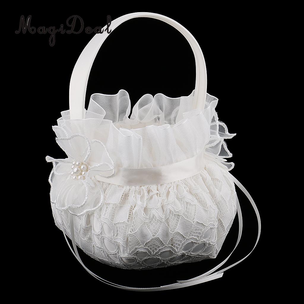 JYCRA Trouwring Kussen Bloem Meisje Mand Set, Bloem